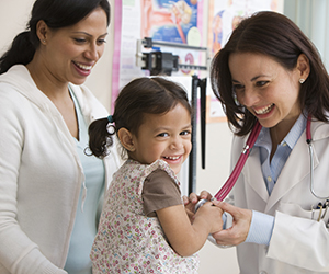 healthy child with pediatrician