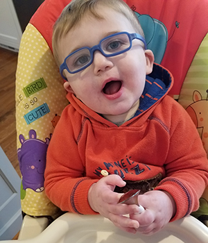 healthy toddler with glasses