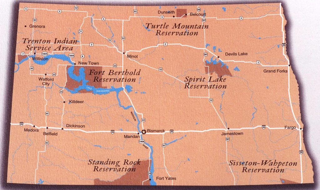 Map of Tribal Nations in North Dakota