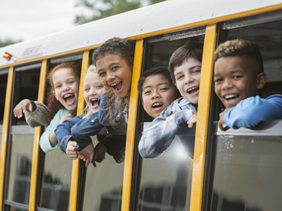 children on school bus