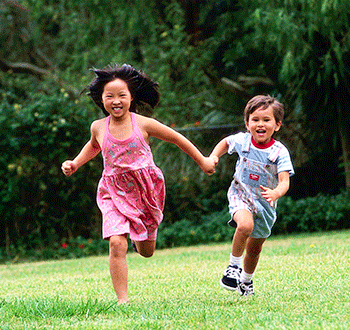 Children running