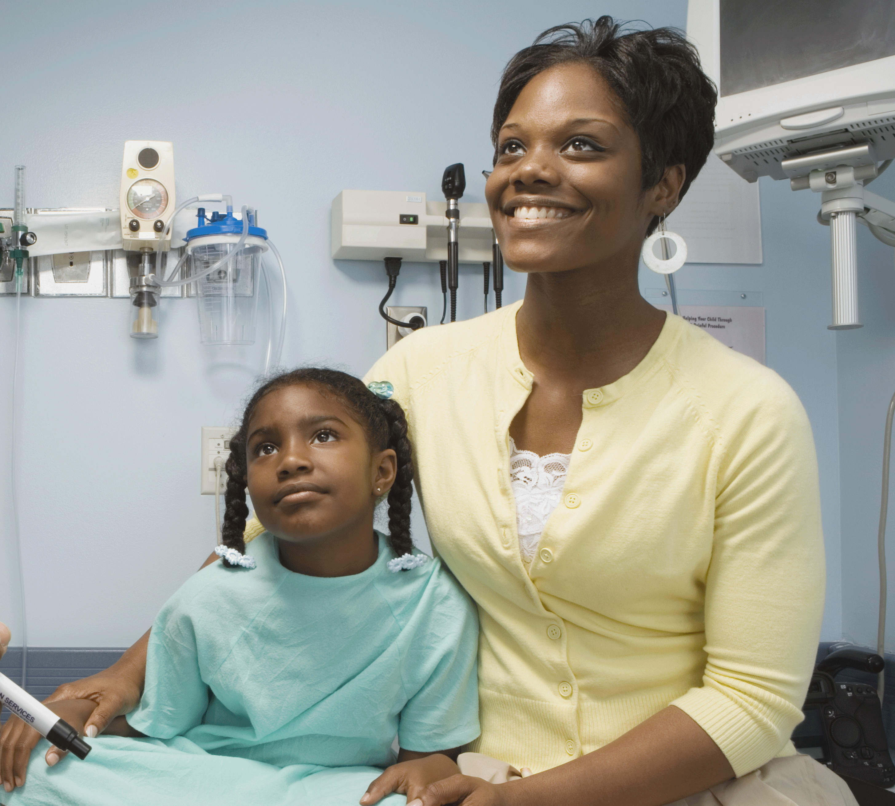 Healthy black child and mother