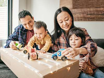 family playing