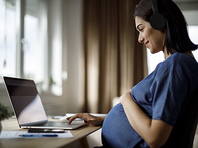 Mom on laptop