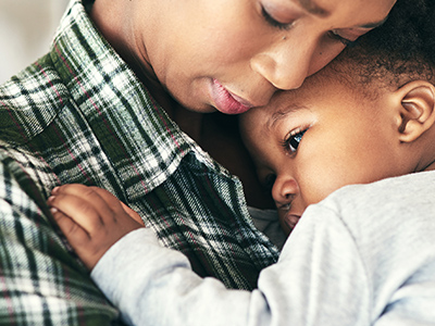 Black mother and baby