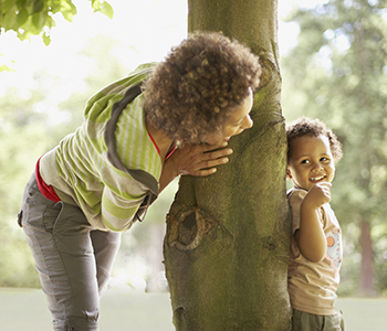 mom and child playing