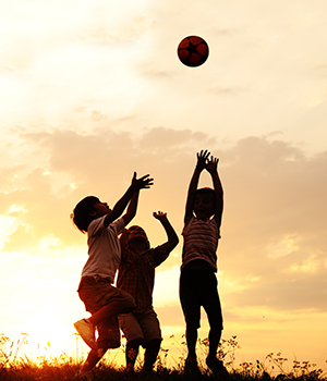 Healthy children playing